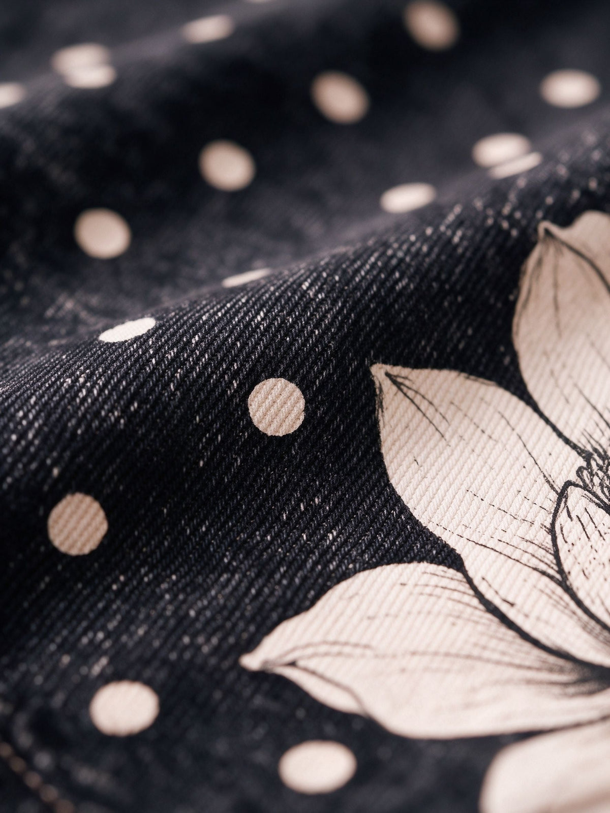 Dot Bloom Cropped Denim Jacket