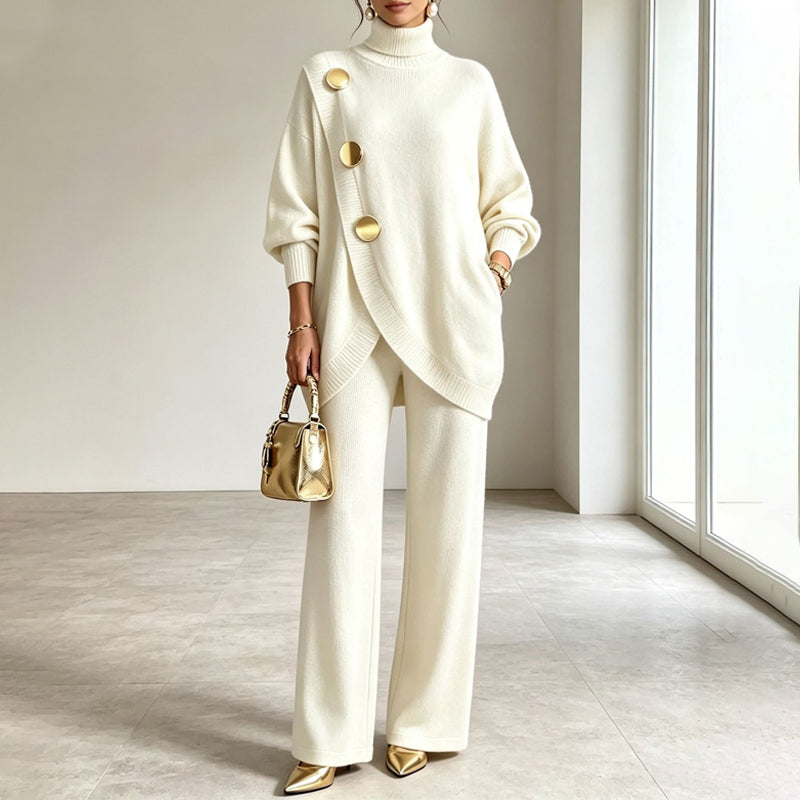 Turtleneck & Wide-Leg Trouser Set