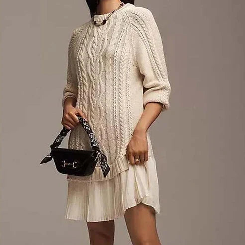 Cable Knit Mini Dress for Women