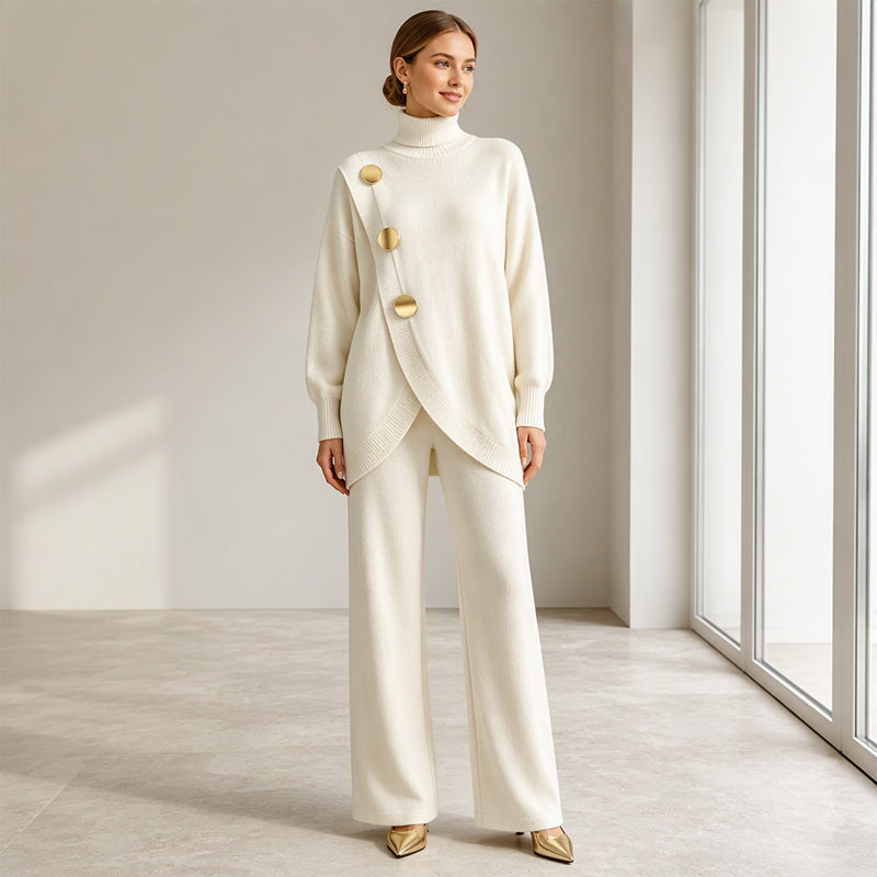 Turtleneck & Wide-Leg Trouser Set