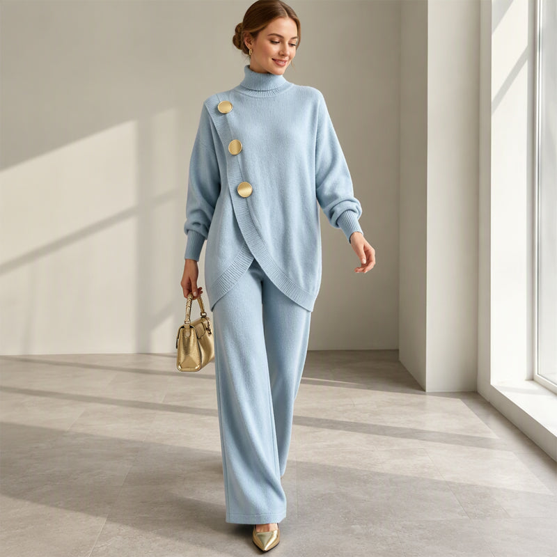Turtleneck & Wide-Leg Trouser Set